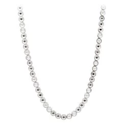 10K White Gold Designer 5 Carat White & Black Diamond Men's Chain Necklace 22in-30in