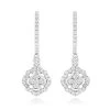 1 Carat 14K White Gold Diamond Drop Earrings For Women By Luxurman