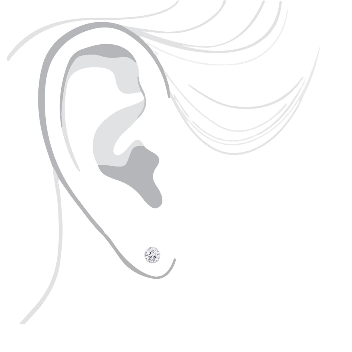 1 Ct. Diamond Stud Earrings Bezel Set Round Cut - Image 5