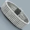 10K White Gold 7-Row Cuff Diamond Bracelet 14.70ct