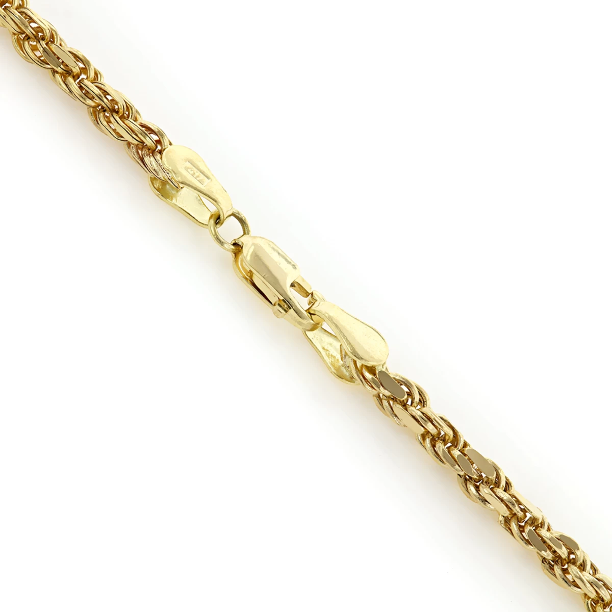 10K Yellow Gold Rope Chain For Men 26-28in 3mm - Image 2