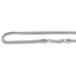 Men's Solid 10K White Gold Franco Chain 26in-40in., 3mm