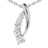 14K White Gold 5 Stone Diamond Journey Pendant 1.47ct