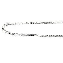 14K White Gold Concave Figaro Chain 5mm, 20in - 40 In