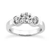 14K White Gold Designer Prong And Bezel Set Diamond Engagement Ring 0.70ct