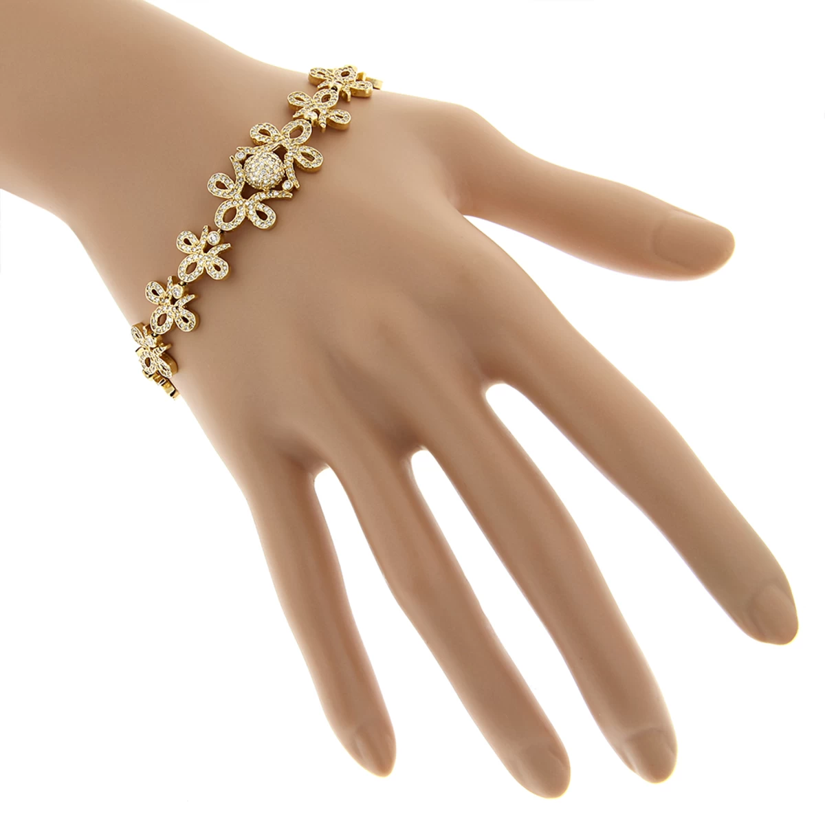 14K Yellow Gold Designer Ladies Diamond Bracelet 7.10ct - Image 5