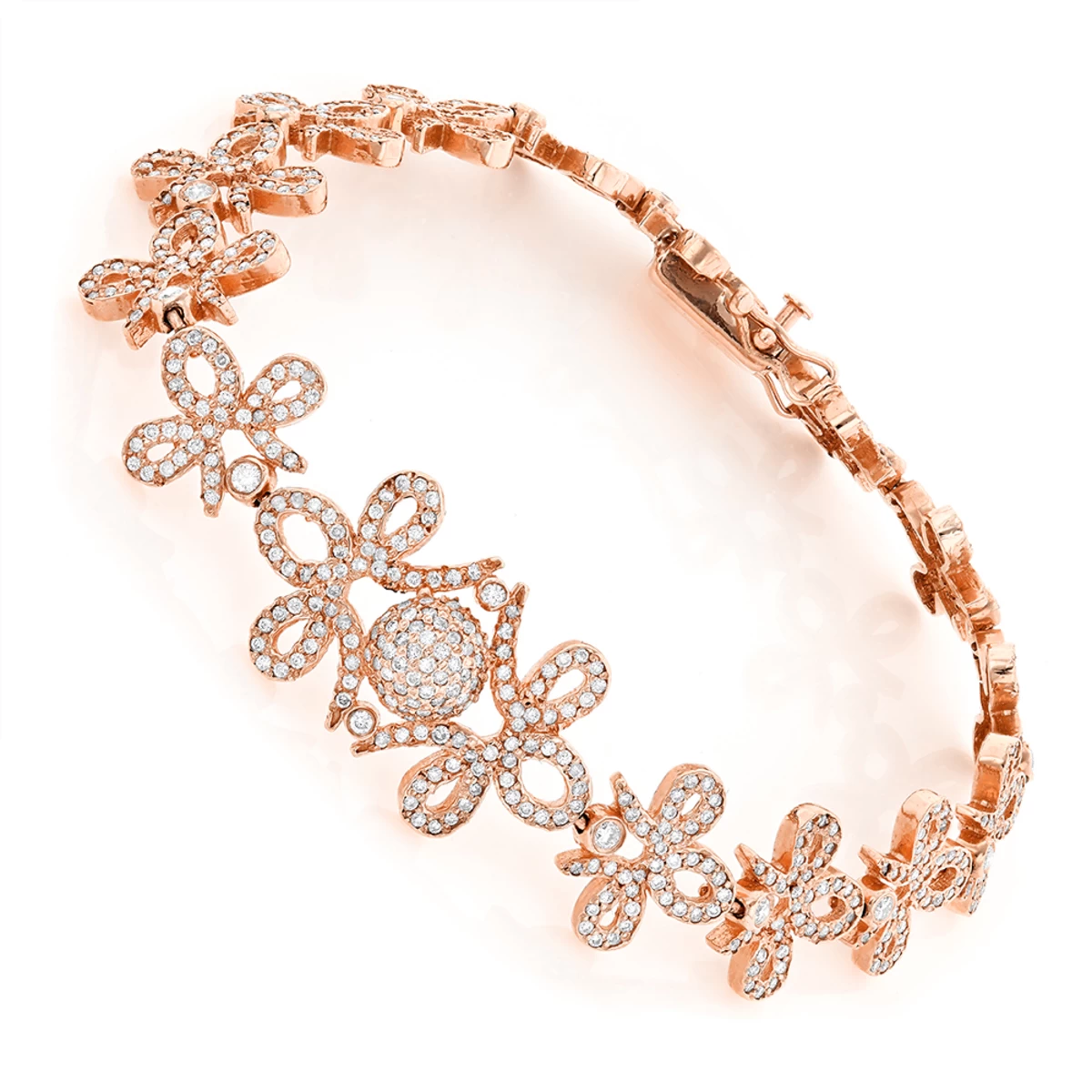 14K Yellow Gold Designer Ladies Diamond Bracelet 7.10ct - Image 3