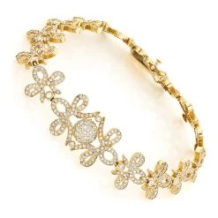 14K Yellow Gold Designer Ladies Diamond Bracelet 7.10ct