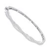 14K White Gold Diamond Bangle Bracelet For Women 1ct By Luxurman