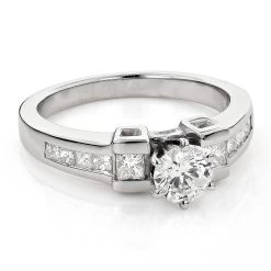 14K White Gold Handmade Diamond Designer Engagement Ring 1.26ct