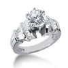14K White Gold Diamond Designer Engagement Ring 1.28ct