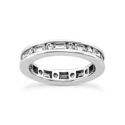 14K White Gold Diamond Eternity Band 1.56ct 12 Diamonds