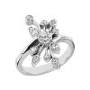 14K White Gold Diamond Right Hand Women's Ring 0.40ct