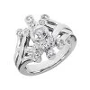 14K White Gold Diamond Right Hand Women's Ring 0.70ct
