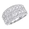 14K White Gold Diamond Ring For Women 2 Carat Unique Diamond Wedding Band