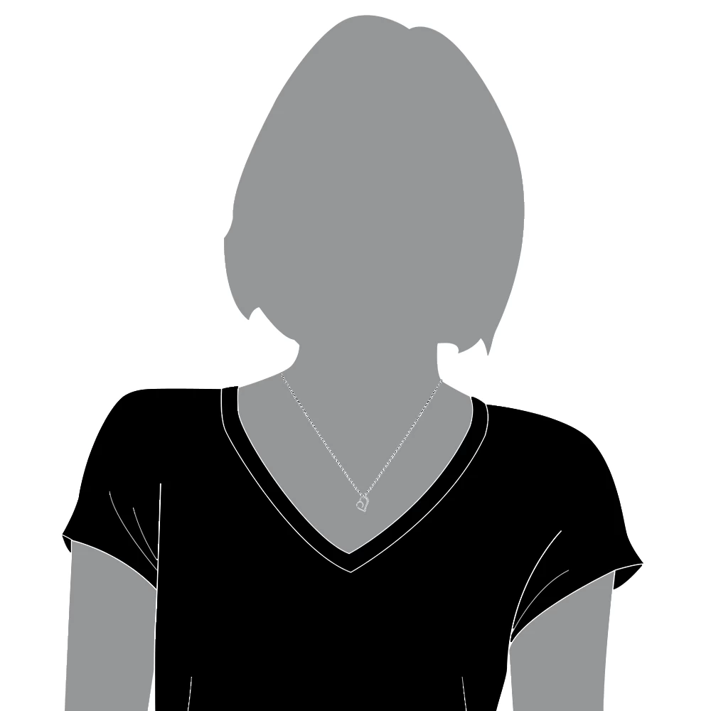 14K White Gold Diamond Small Open Heart Pendant For Women By Luxurman 0.2ct - Image 4