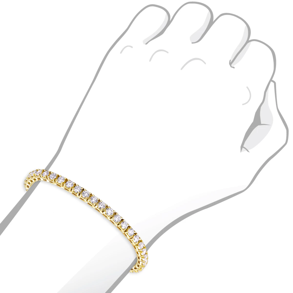 14K Yellow Gold Women's Diamond Tennis Bracelet Round Diamonds 9.72ct - Image 5