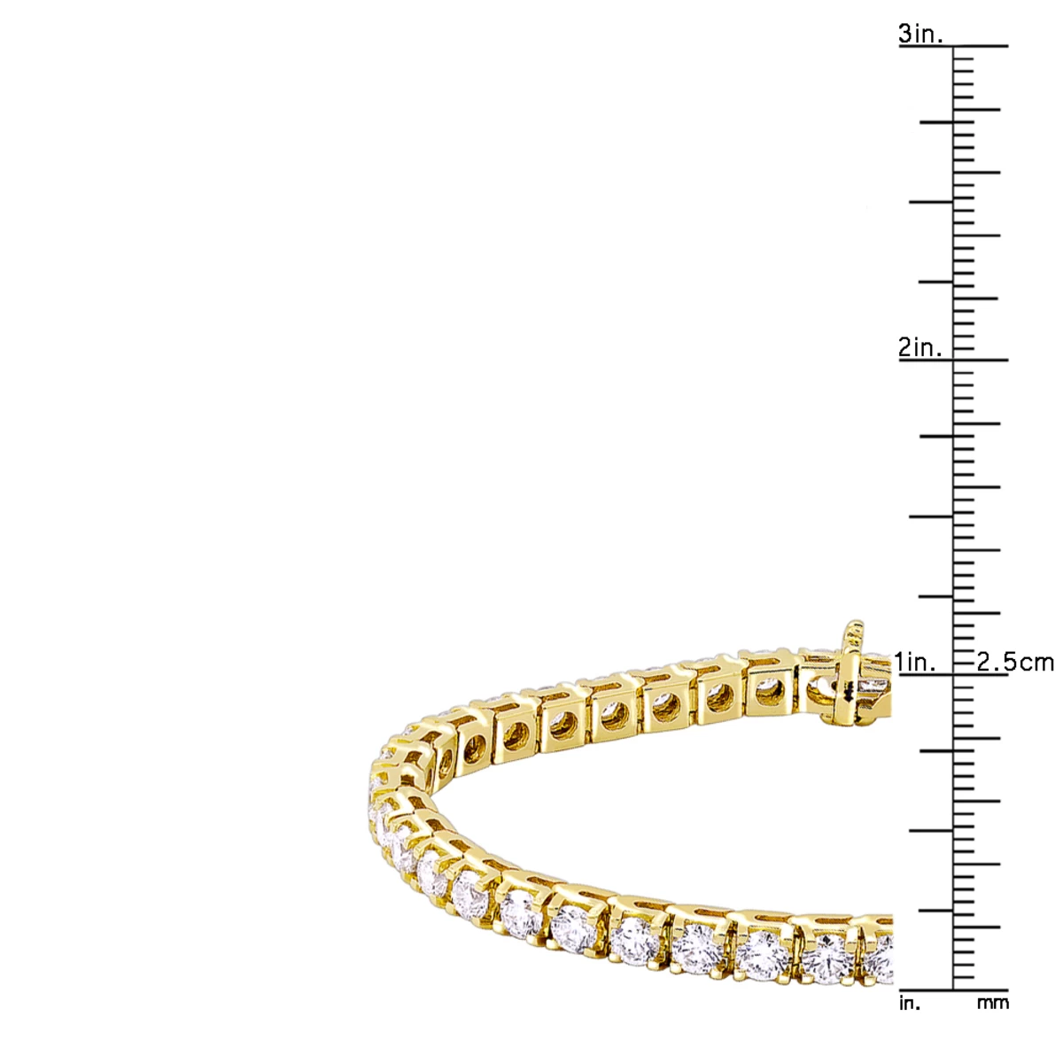 14K Yellow Gold Women's Diamond Tennis Bracelet Round Diamonds 9.72ct - Image 6