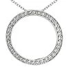 14K White Gold Ladies Circle Diamond Necklace 1.11ct