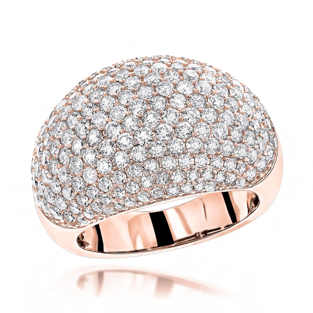 14K White Gold Ladies Designer Pave Diamond Ring 3.5ct - Image 3