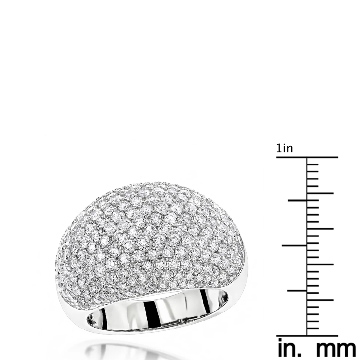 14K White Gold Ladies Designer Pave Diamond Ring 3.5ct - Image 5