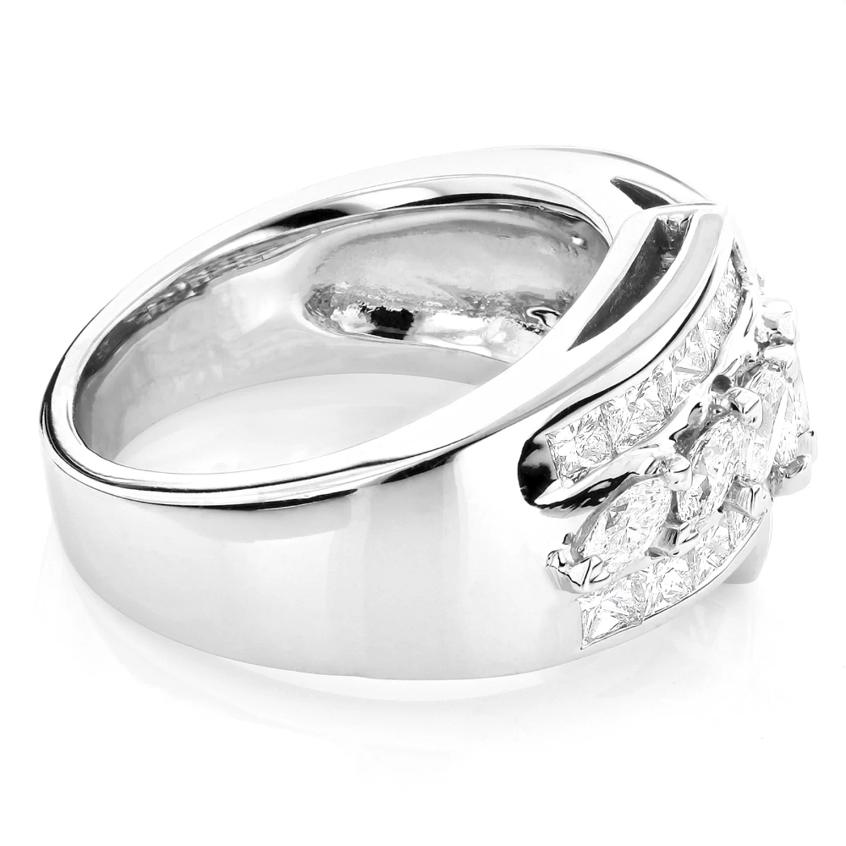 14K White Gold Ladies Diamond Ring 1.90ct 12.5mm - Image 4