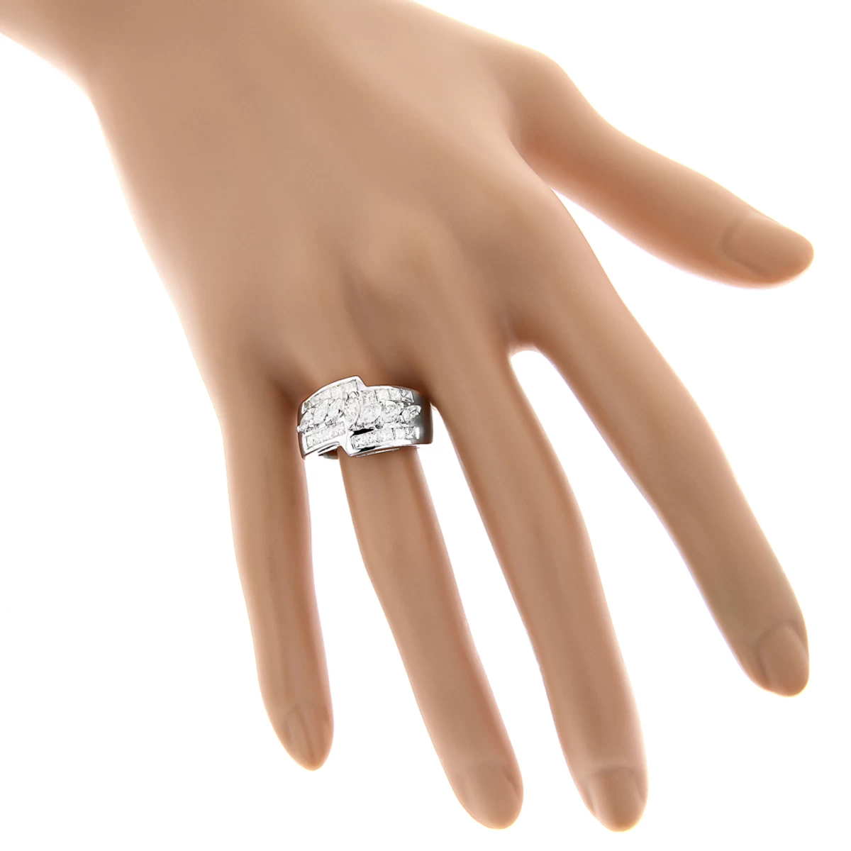 14K White Gold Ladies Diamond Ring 1.90ct 12.5mm - Image 5