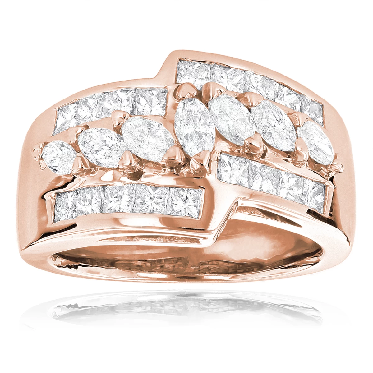 14K White Gold Ladies Diamond Ring 1.90ct 12.5mm - Image 3