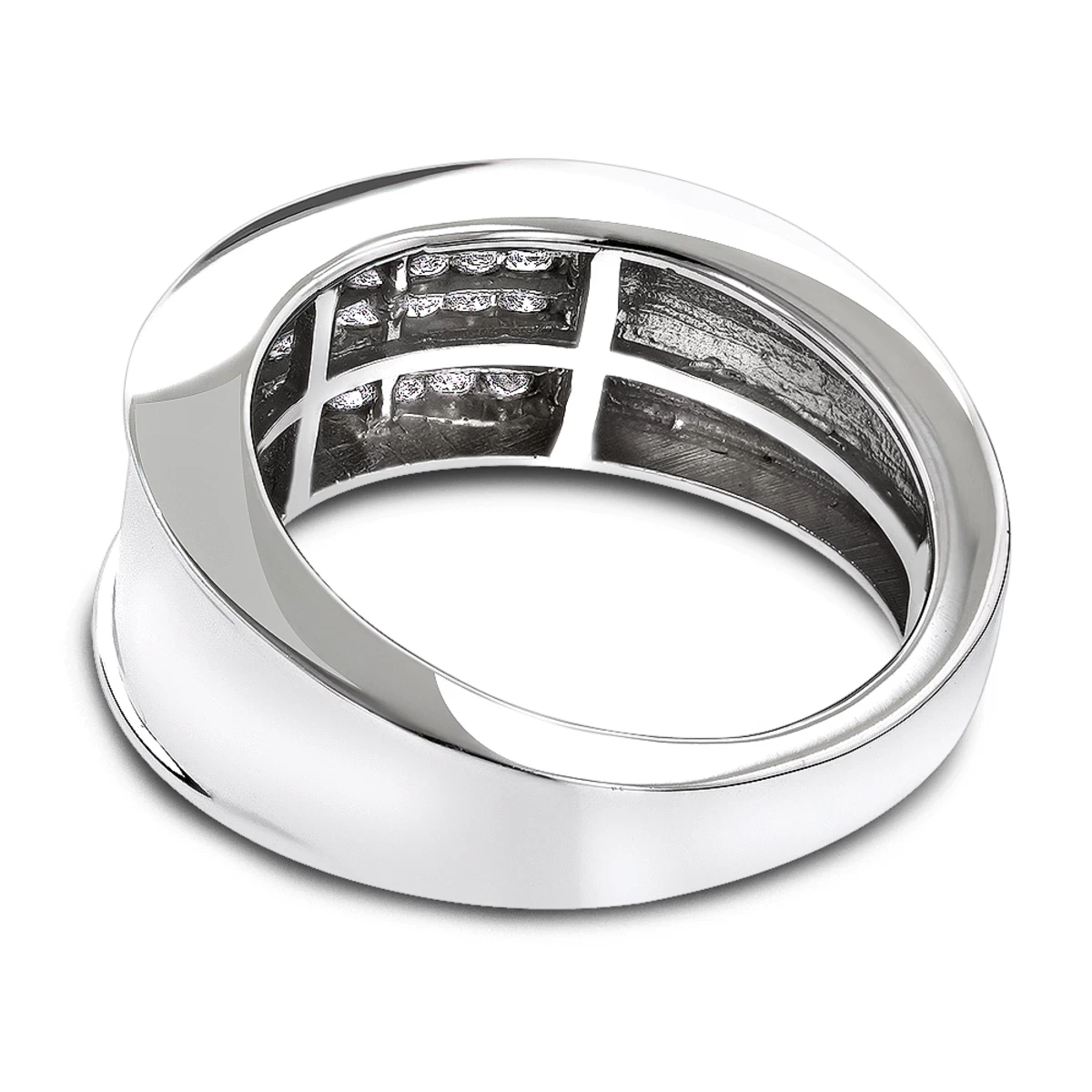 14K Yellow Gold Men's 1 Carat Diamond Band Princess Cut Invisible Set Diamonds Ring - Image 4