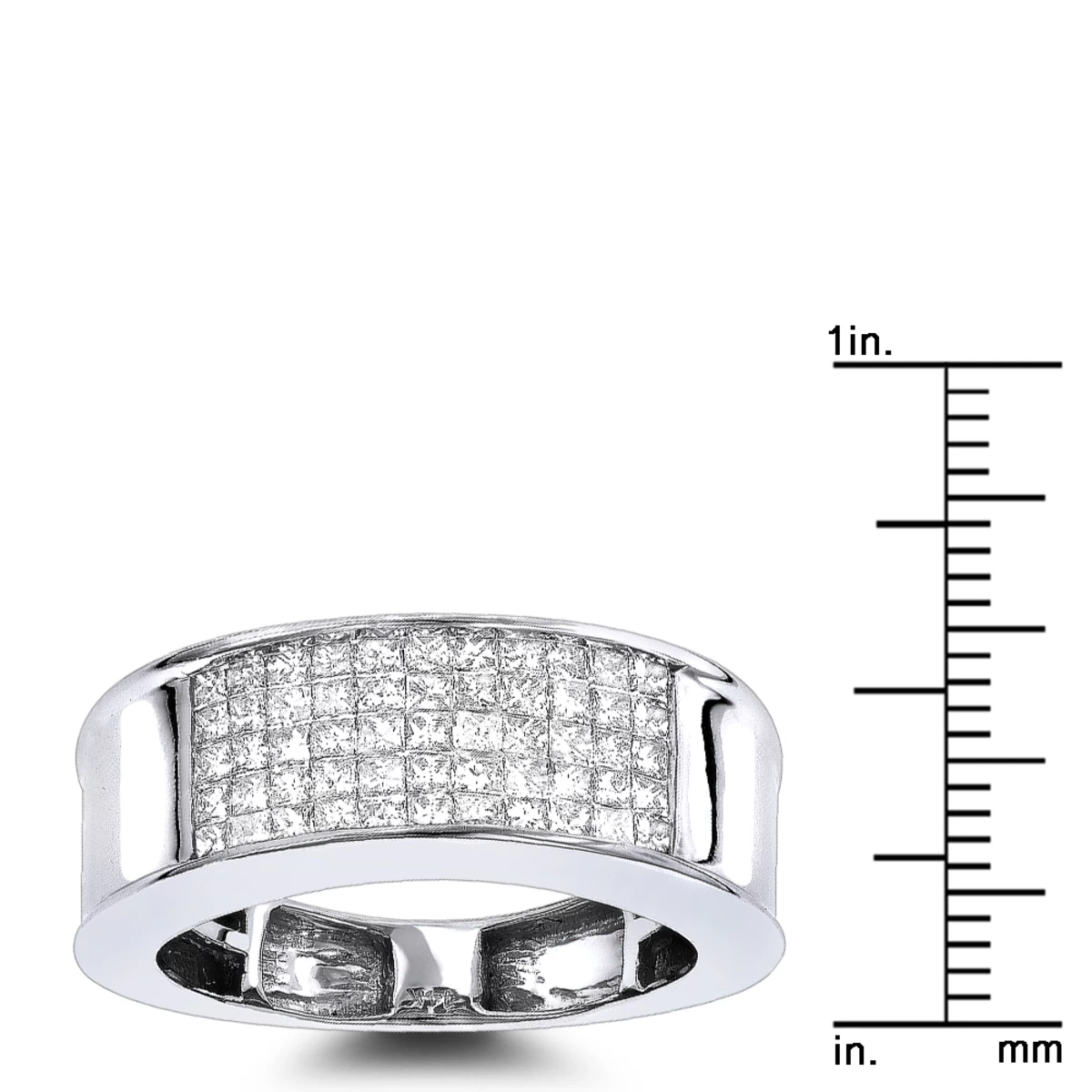 14K Yellow Gold Men's 1 Carat Diamond Band Princess Cut Invisible Set Diamonds Ring - Image 6