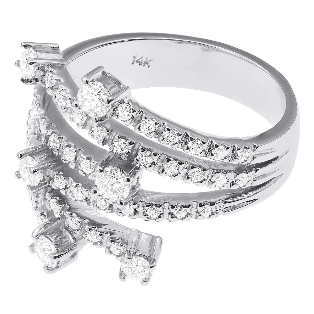 14K White Gold Right Hand Diamond Ring 0.94ct - Image 4