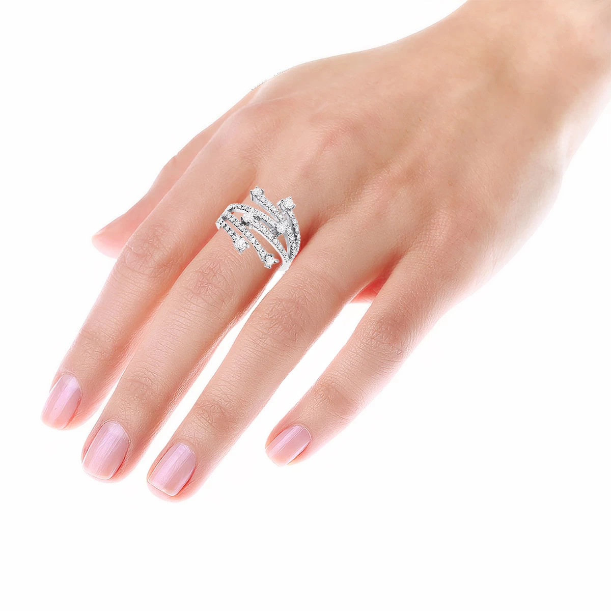 14K White Gold Right Hand Diamond Ring 0.94ct - Image 7