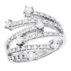 14K White Gold Right Hand Diamond Ring 0.94ct