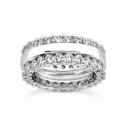 14K White Gold Round Diamond Eternity Ring 1.86ct