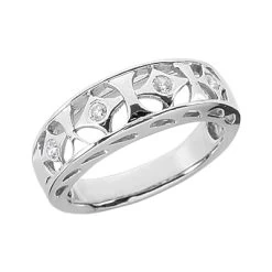 14K White Gold Round Diamond Ladies Ring 0.10ct 6.3mm