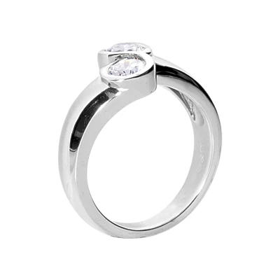 14K White Gold Round Diamond Ladies Ring 0.70ct 11.4mm - Image 3