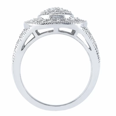 14K White Gold Round Diamond Ladies Ring 0.96ct 4.3mm - Image 3