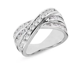 14K White Gold Round Diamond Ladies Ring 1.19ct