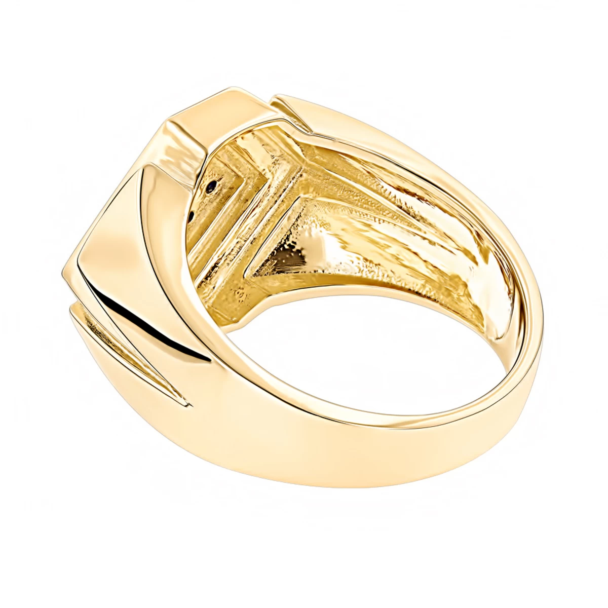 14K Yellow Gold Ruby Men's Ring By Luxurman - Image 4