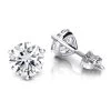 14K White Gold Solitaire Round Diamond Martini Stud Earrings 0.33ct