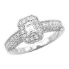 14K White Gold Unique Diamond Engagement Ring 1.09ct