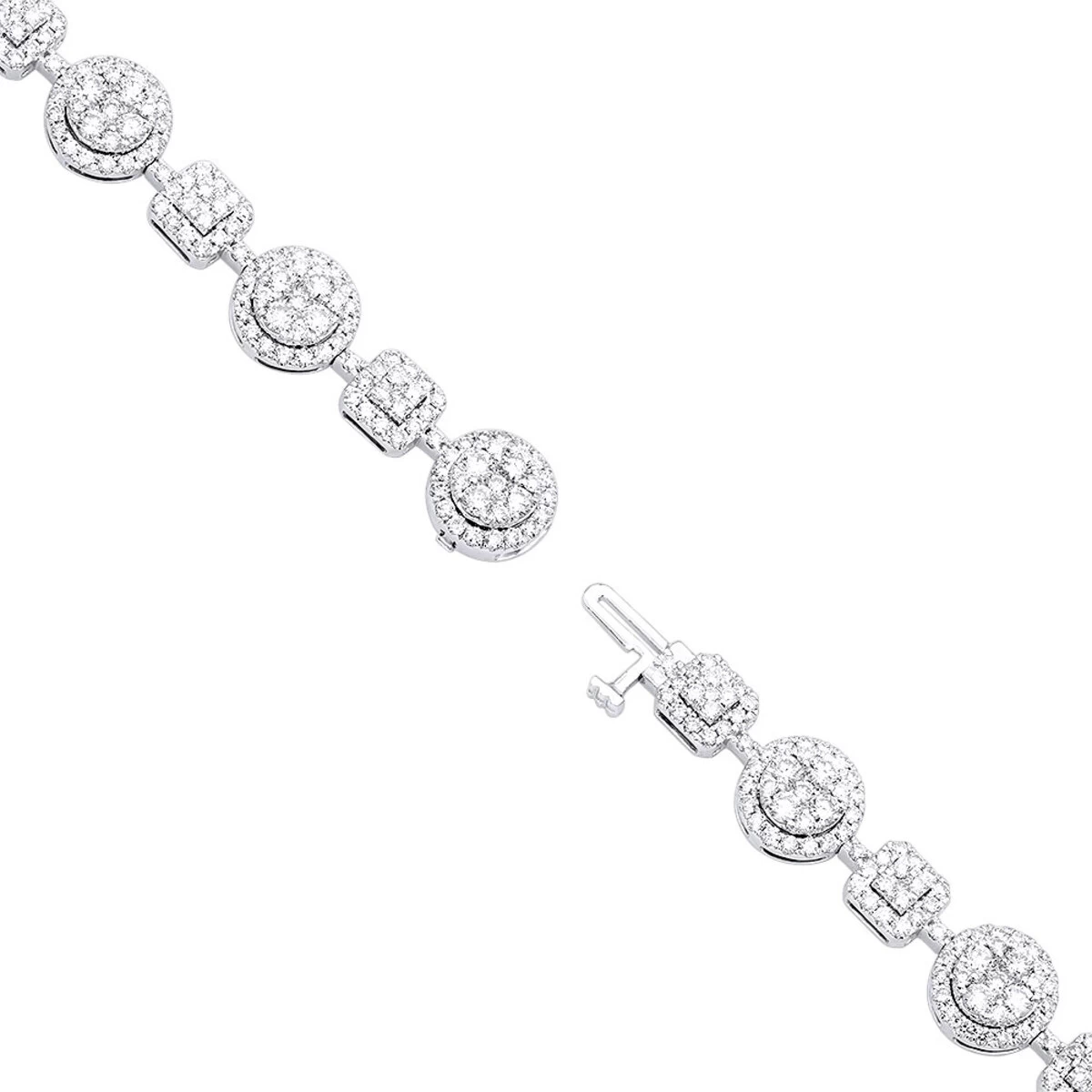 14K White Gold Women's Diamond Bracelet 6 Carat Pave Diamonds By Luxurman - Image 4