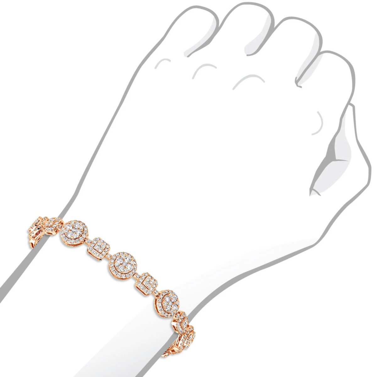 14K White Gold Women's Diamond Bracelet 6 Carat Pave Diamonds By Luxurman - Image 7