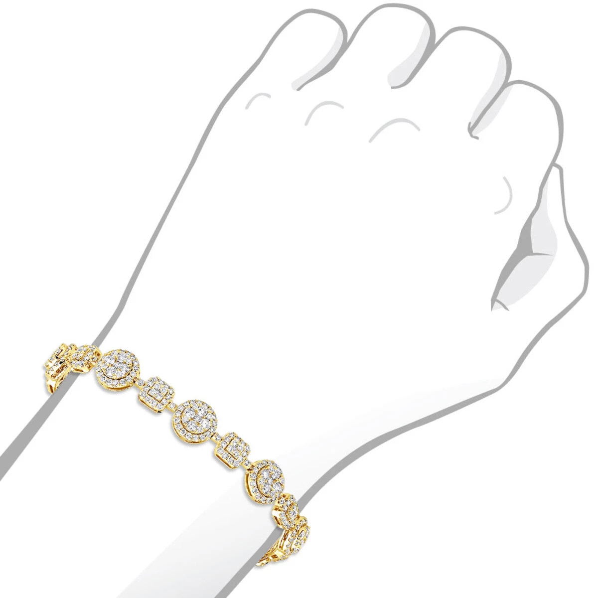 14K White Gold Women's Diamond Bracelet 6 Carat Pave Diamonds By Luxurman - Image 6