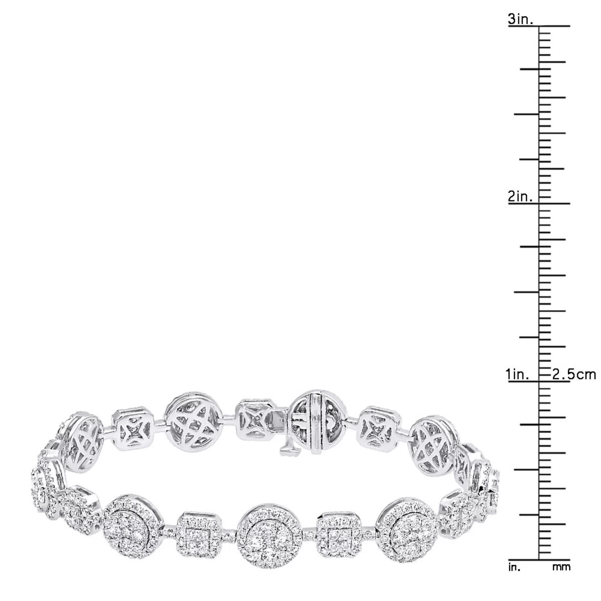 14K White Gold Women's Diamond Bracelet 6 Carat Pave Diamonds By Luxurman - Image 8