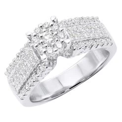 14K White Gold Pre-Set Diamond Engagement Ring 1.08ct