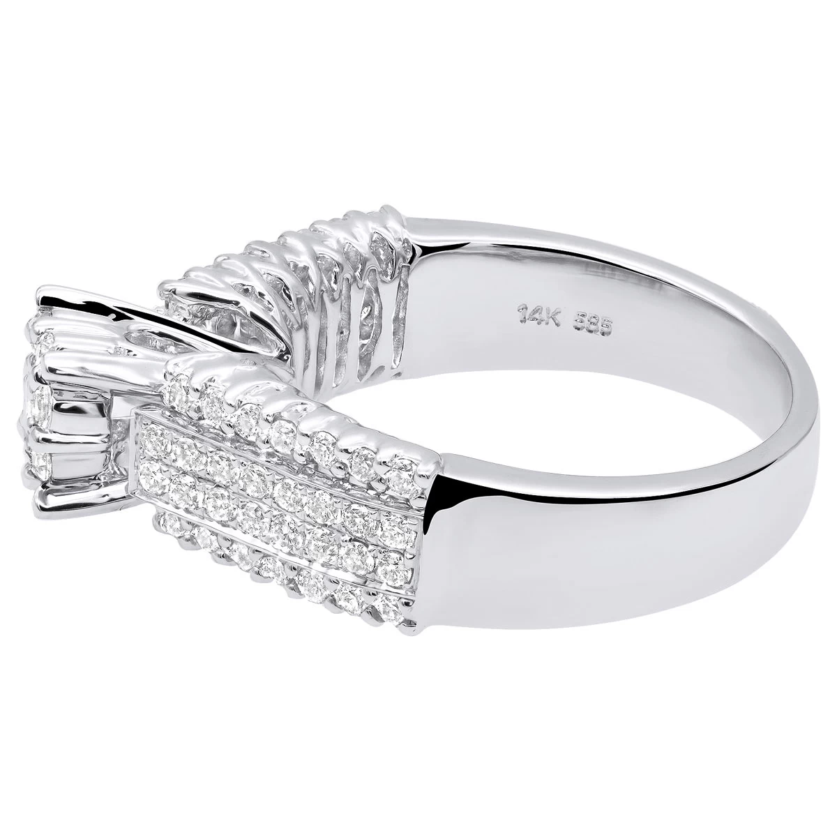 14K White Gold Pre-Set Diamond Engagement Ring 1.08ct - Image 4