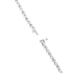 14K White Gold Round Diamond Love Knots Tennis Bracelet 2 Carat