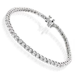 Round Diamond Women's Tennis Bracelet 14K White Gold 1 1/2ct