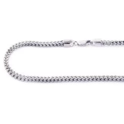 Solid 14K White Gold Franco Chain 30-40in 3.5mm